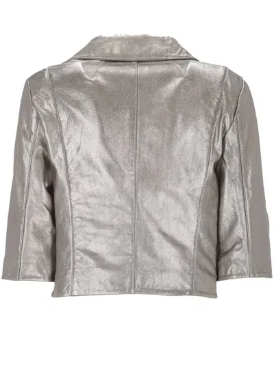 The Jack Leathers Zip Leathers Jacket In Gray