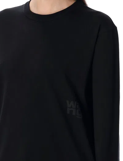 Alexander Wang T T By Alexander Wang Essential Puff Logo T-shirt In Black
