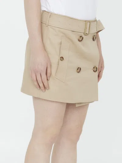 Burberry Trench Miniskirt In Neutral