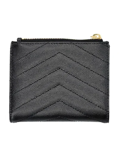 Saint Laurent Cassandre Bi-fold Wallet In Brown
