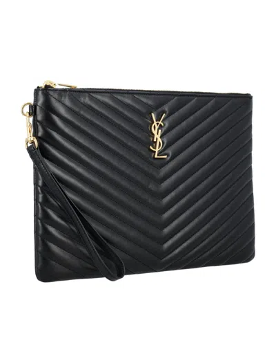 Saint Laurent Cassandre Pouch In Black