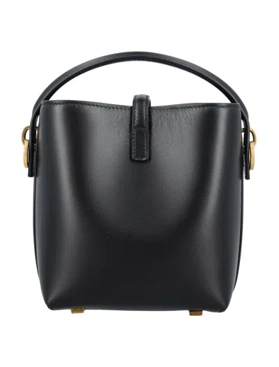 Saint Laurent Le 37 Mini Ysl Bucket Bag In Smooth Leather In Black