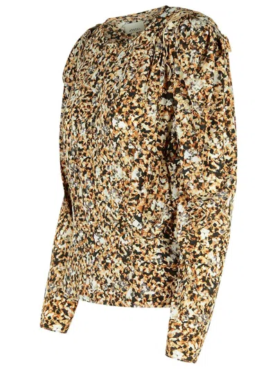 Isabel Marant 'zagra' Beige Silk Blouse In Brown