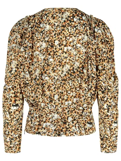 Isabel Marant 'zagra' Beige Silk Blouse In Brown