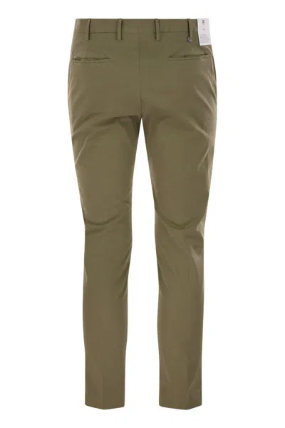 Pt Torino Dieci - Stretch Cotton Trousers In Green