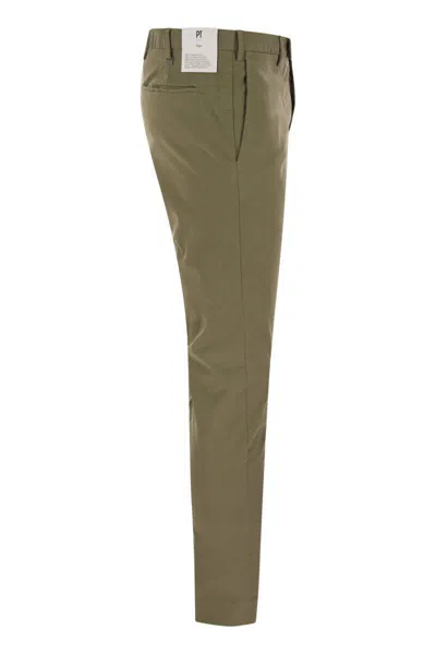 Pt Torino Dieci - Stretch Cotton Trousers In Green