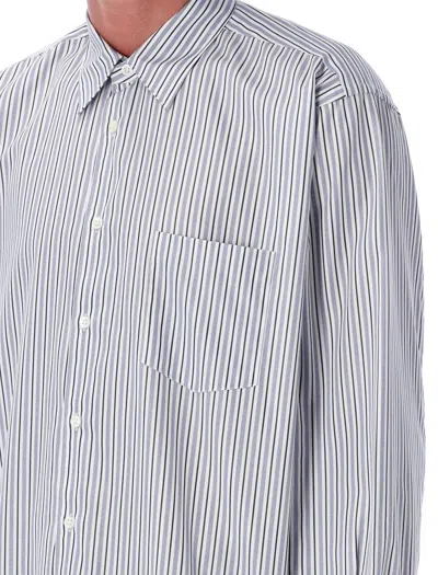 Comme Des Garçons Striped Cotton Shirt In Multi