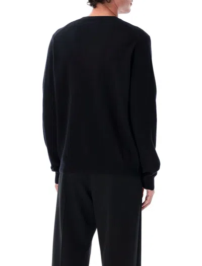 Comme Des Garçons Wool Crew Neck Sweater In Black