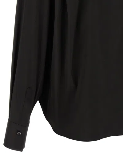 Brunello Cucinelli Collared V-neck Shirt Front Placket Detail In Black