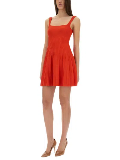 Staud Ellison Short Dress In Red