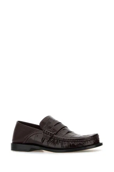 Loewe Campo Loafers In Croc-embossed Leather In Brown