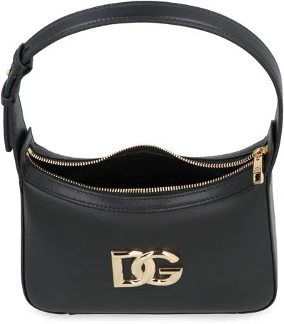 Dolce & Gabbana Leather Tote Bag With Logo Plaque In Black