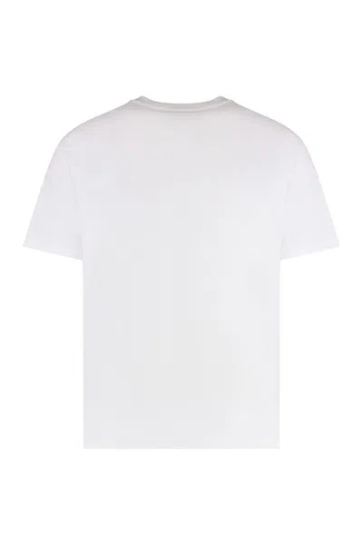 Jil Sander White T-shirt With Short Sleeves And Contrasting Logo Print In Cotton Man In White