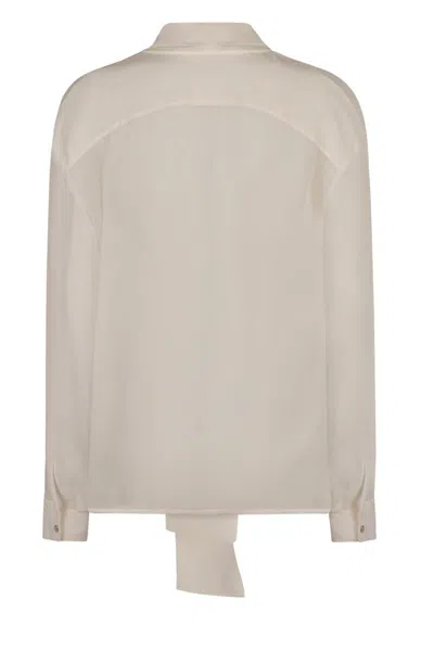 Max Mara Studio Crotone Silk Blouse In White