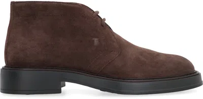 Tod's Suede Desert Boots In Brown