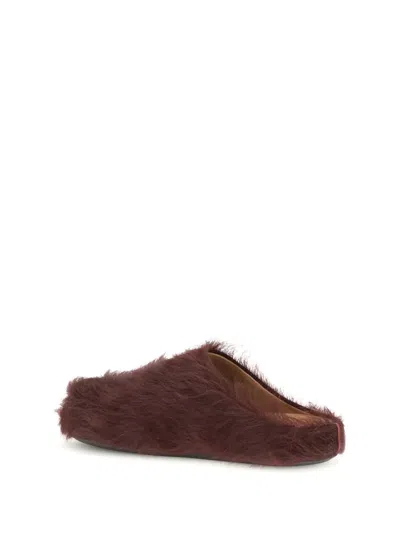 Marni Colorful Calf Hair Slip-on Shoes In Brown