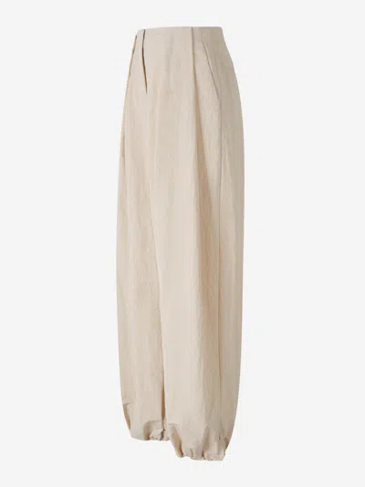 Jacquemus Calisson Pleated Trousers In White