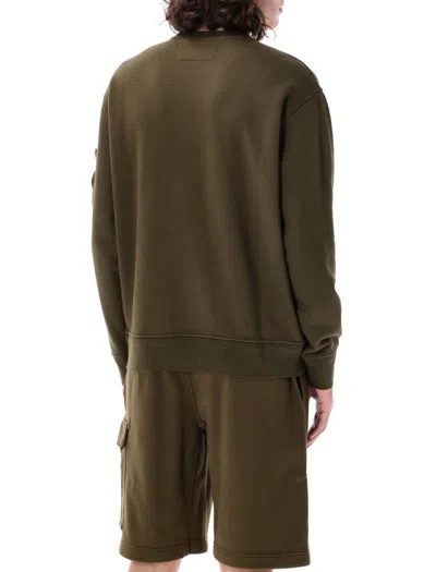 C.p. Company Fleece Lens Sweatshirt In Green