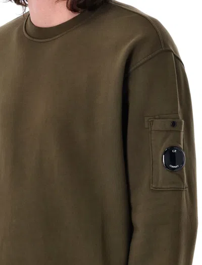C.p. Company Fleece Lens Sweatshirt In Green