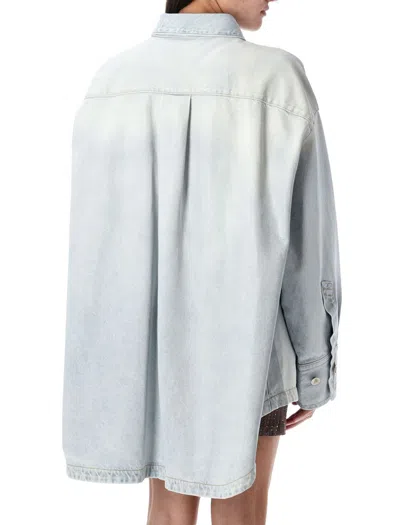 Attico The  Diana Denim Shirt In Blue