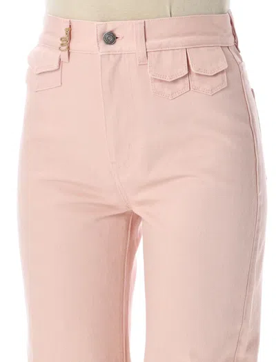 Chloé High Rise Flare Jeans In Pink