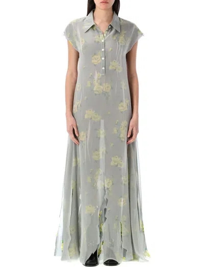 Acne Studios Dranee Long Dress In Gray