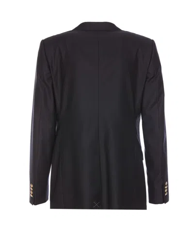 Dolce & Gabbana Dolce&gabbana Men Wool And Silk Monobreasted Jacket With Patch In Black