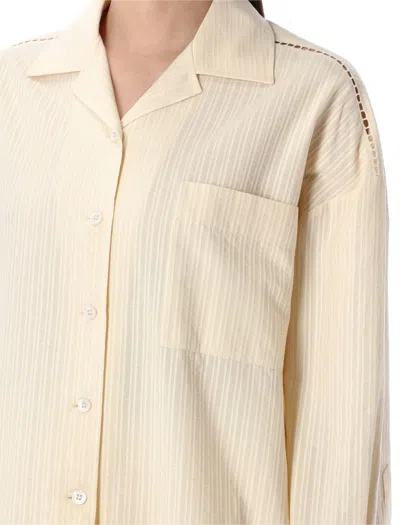 Golden Goose Texture Stripe Oversize Button-up Shirt In Neutral