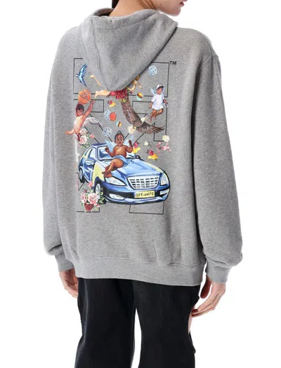 Off-white Fresco Arrow Hoodie In Gray