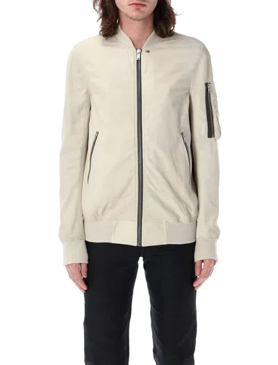 Rick Owens Classic Flight Lamb Leather Jacket In Neutral