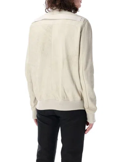 Rick Owens Classic Flight Lamb Leather Jacket In Neutral