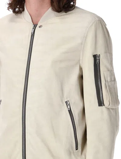 Rick Owens Classic Flight Lamb Leather Jacket In Neutral