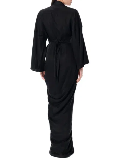 Rick Owens Wrap Gown In Black
