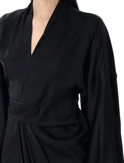 Rick Owens Wrap Gown In Black