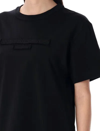 Alexander Wang Distressed Logo T-shirt In Black