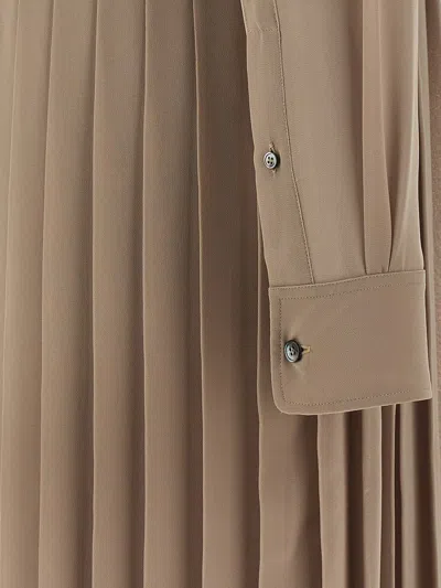 Ami Alexandre Mattiussi Ami Paris 'pleated Midi' Dress In Nude