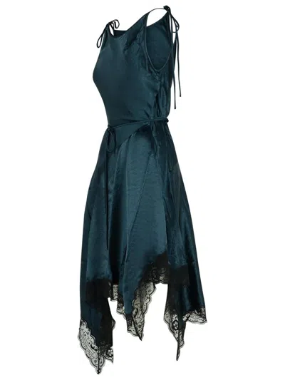 Acne Studios Petrol Blue Acetate Dress Women In Green