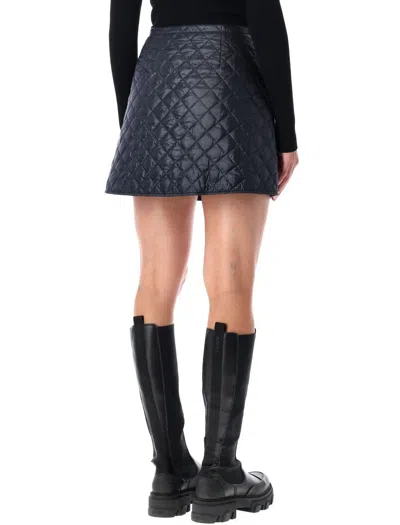 Moncler Minigonna In Nylon Blu Notte Donna In Blue