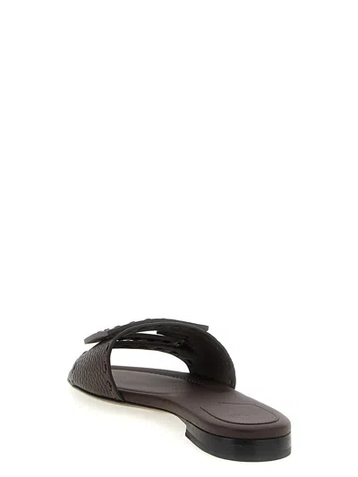 Fendi 'baguette' Slides In Brown