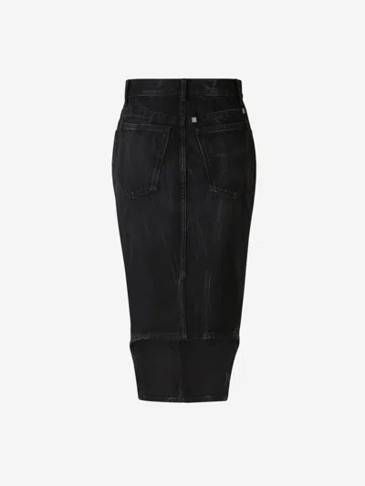 Givenchy Asymmetrical Midi Skirt In Black