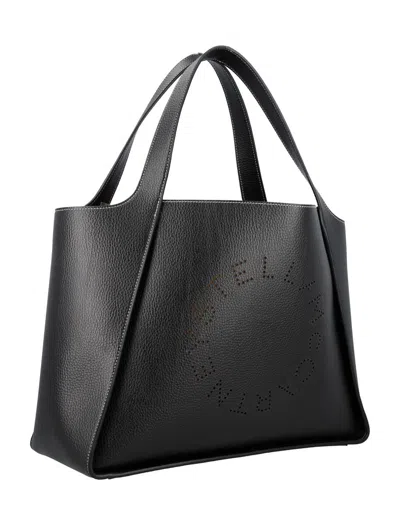 Stella Mccartney Logo Grainy Alter Mat Tote Bag In Black