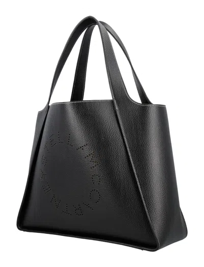 Stella Mccartney Logo Grainy Alter Mat Tote Bag In Black