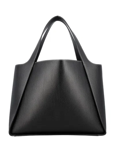 Stella Mccartney Logo Grainy Alter Mat Tote Bag In Black