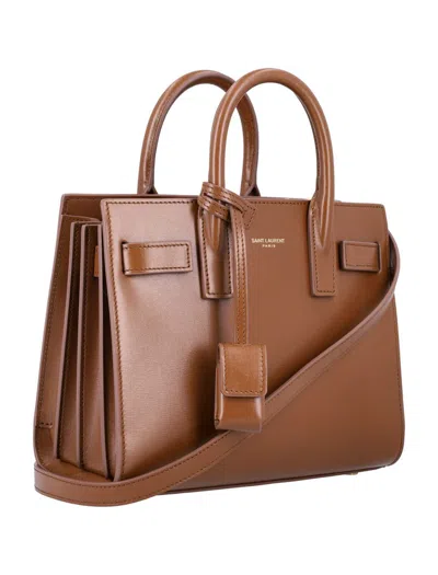 Saint Laurent Nano Sac De Jour Carryall Bag In Brown