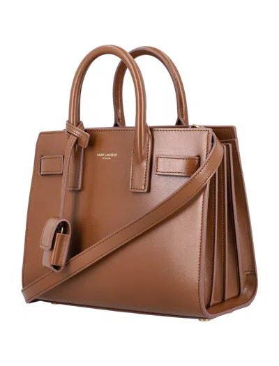 Saint Laurent Nano Sac De Jour Carryall Bag In Brown