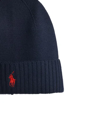 Polo Ralph Lauren Mens Hunter Navy Logo-embroidered Wool Hat In Brown