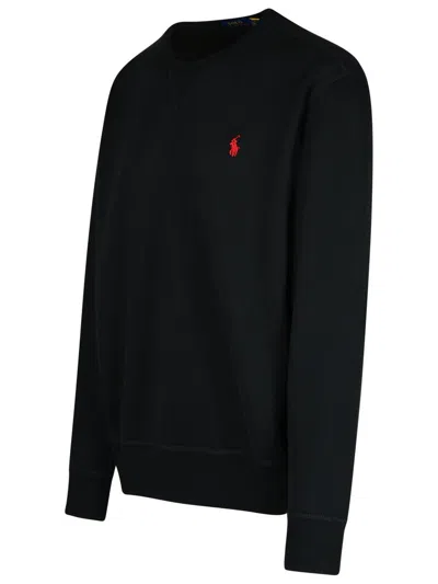 Polo Ralph Lauren Black Cotton Sweatshirt In Black