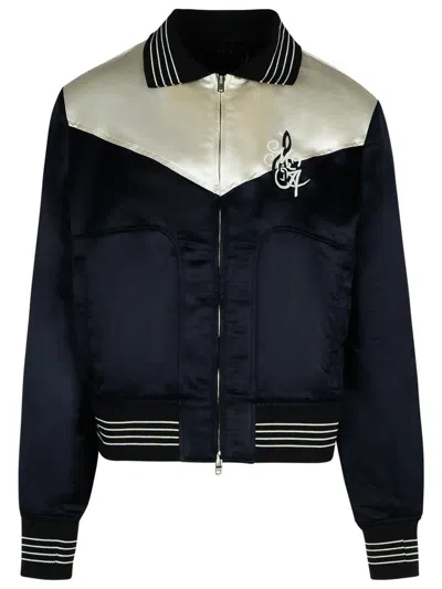 Amiri 'music' Black Polyester Blend Bomber Jacket In Black
