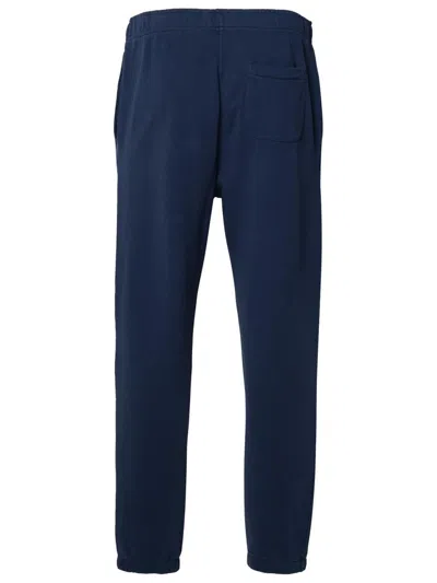 Polo Ralph Lauren Casual Cotton Trousers With Adjustable Drawstring And Elastic Cuffs In Blue
