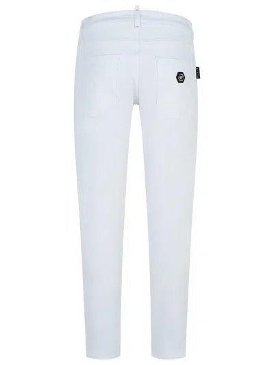 Philipp Plein 'skinny' White Cotton Jeans In White